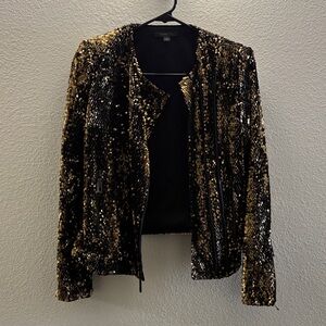 Rachel Zoe Black and Gold Sequin Blazer